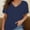 Navy Blue, variant on Womens Short Sleeve V Neck Dolman Tops with Side Shirring Loose Fit Shirts