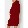 thumbnail image 4 of Pink Queen 2025 Christmas Chunky Knit Turtleneck Sweater Dress with Pockets, 4 of 6