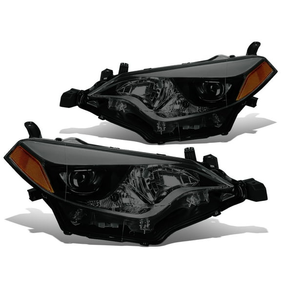DNA Motoring For 14-16 Toyota Corolla Smoked Amber Corner LED Projector Low Beam Headlight Lamps Pair