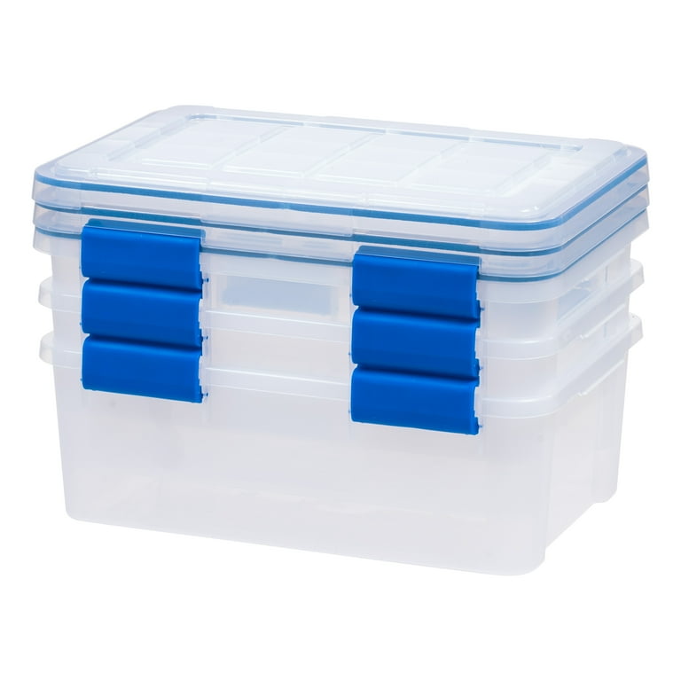 IRIS USA 16 Qt Storage Box with Gasket Seal Lid, 3 Pack - BPA-Free, Made in  USA - Heavy Duty Moving Containers with Tight Latch, Weather Proof Tote 