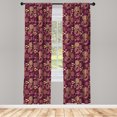 thumbnail image 2 of Ambesonne Japanese 4-Panel Curtains, Culture Hand Fans Pattern, 56"x95", Dark Magenta Sand Brown, 2 of 4