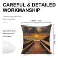 thumbnail image 2 of wooden walkway beach sunset Linen toss pillowcase decoration pillowcase gifting preferred 20x20 inch cushion cover 4 sets sofa pillowcase sofa bedroom living room car, 2 of 8