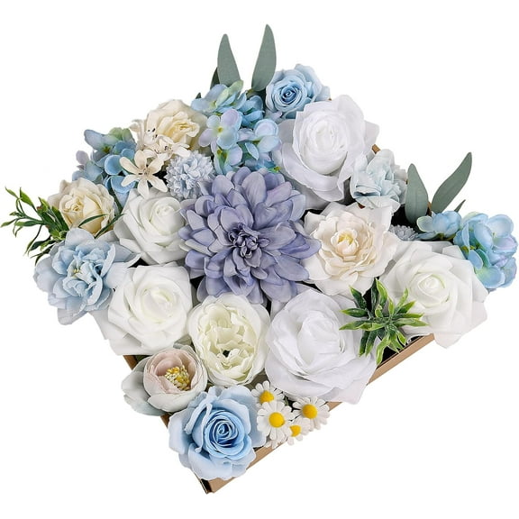 Artificial Fall Flowers Burnt Orange Combo Box Set Rose Silk Mix Peony Fake Flowers with Stems for DIY Bridal Wedding Bouquets Centerpieces Baby Shower Party Home Decorations