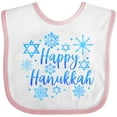 thumbnail image 3 of Inktastic Happy Hanukkah Blue Stars of David and Snowflakes Boys or Girls Baby Bib, 3 of 4