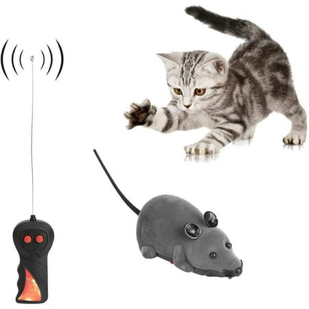 Souris télécommandée souris sans fil souris jouet pour chat chien drôle rat  nouveauté cadeau jouet pour animaux de compagnie (marron)