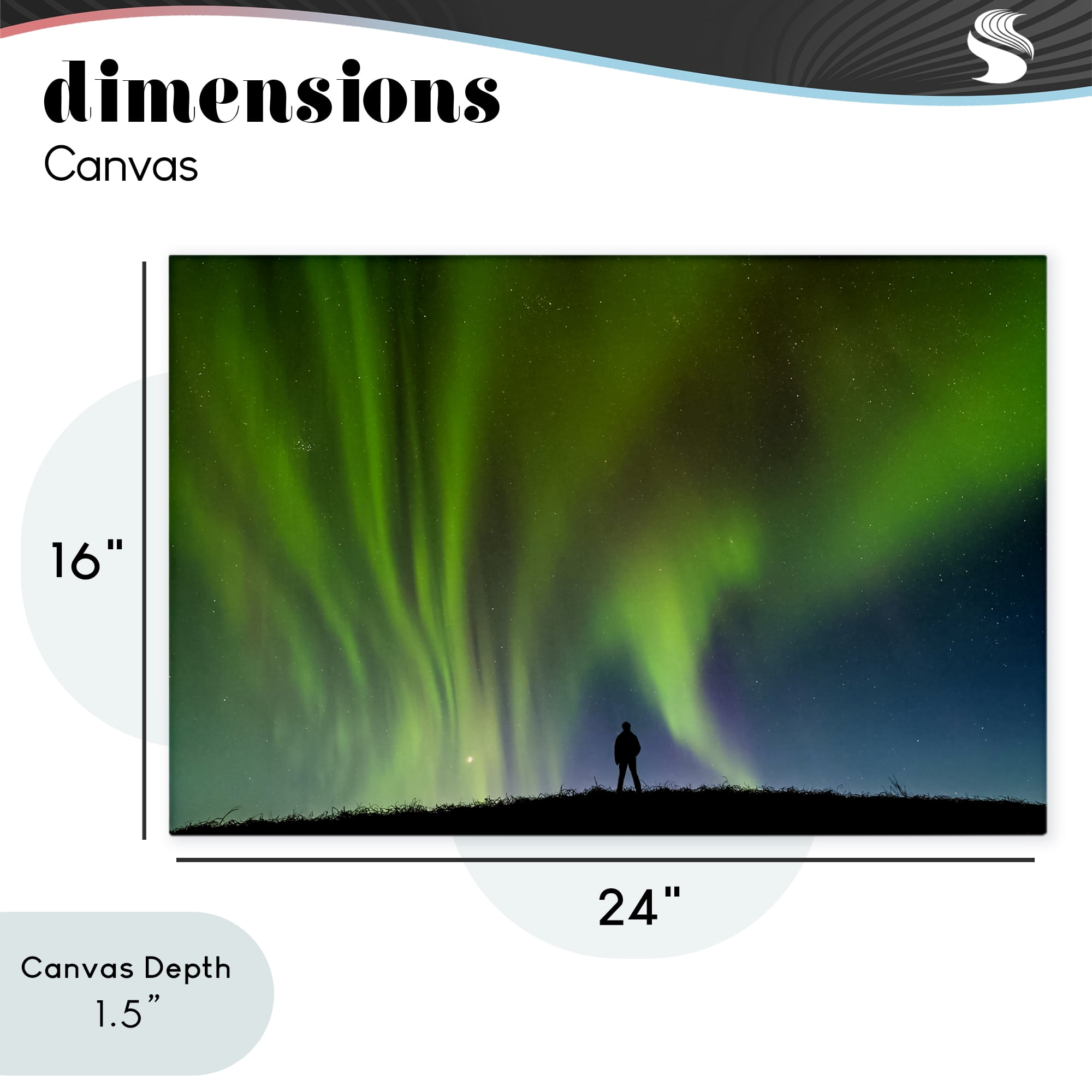 Stupell Industries Envelop Northern Lights Silhouette Canvas Wall Art, design by Shelley Carlisle