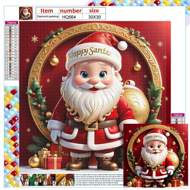 5D DIY Cuadrado Taladro Diamante Pintura Navidad Disfraz Kit 30x30cm