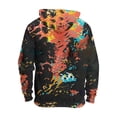 thumbnail image 5 of Men's Loose Fit Printed Hooded Sweatshirt, Long Sleeve Casual Pullover Fleece Hoodie for Street Style, Lounge, Autumn Winter,Red,3XL, 5 of 5