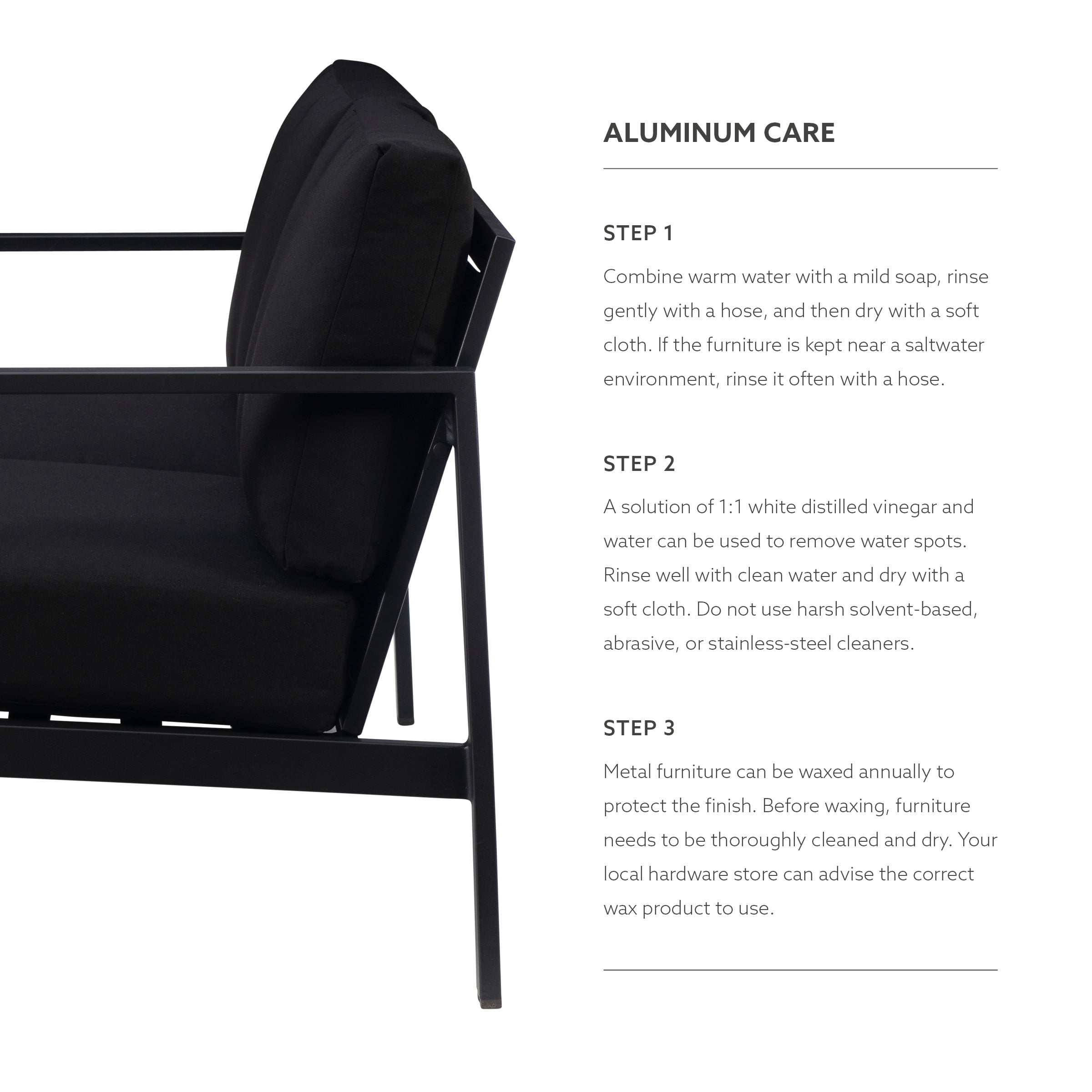 Linon Arlington Outdoor Loveseat, Black