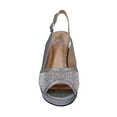 thumbnail image 2 of FLORAL Nadia Women Extra Wide Width Rhinestone Studded Peep-Toe Platform Slingback SILVER 8, 2 of 6