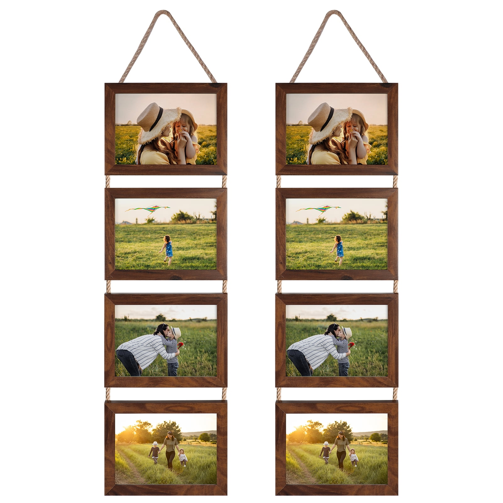 MEBRUDY 5x7 Picture Frame Collage Wall Hanging Photo Frames, Black, Set of 2