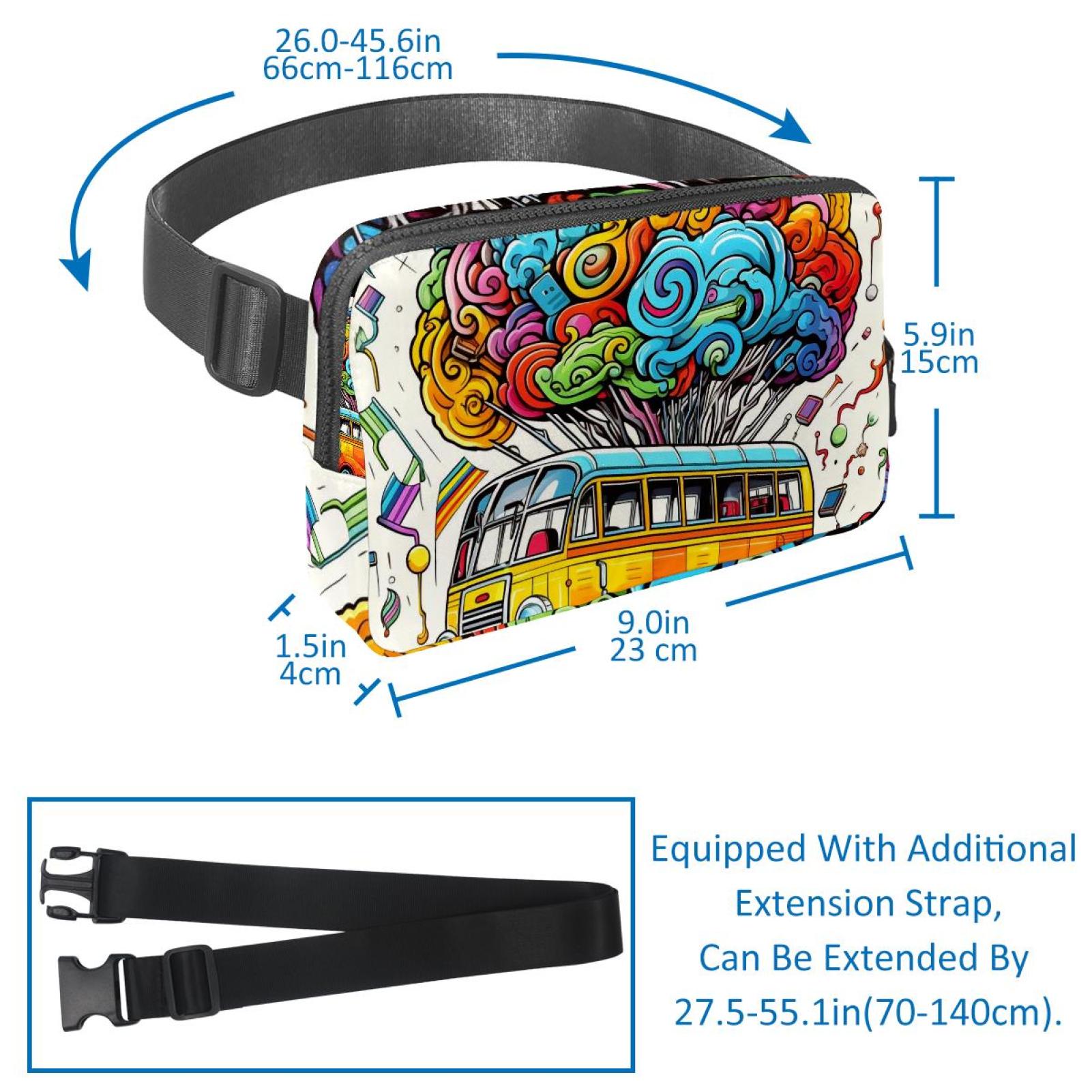 Graffiti Running Belt Waist Bag Fanny Packs, Lightweight Adjustable with Extension Strap, Unisex