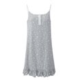 thumbnail image 3 of WBQ Women's Nightgown Sleeveless Polka Dot Sleepshirts Button Loungewear House Dress Soft Comfy Nightshirt Henley Nightdress, Gray Star S, 3 of 8