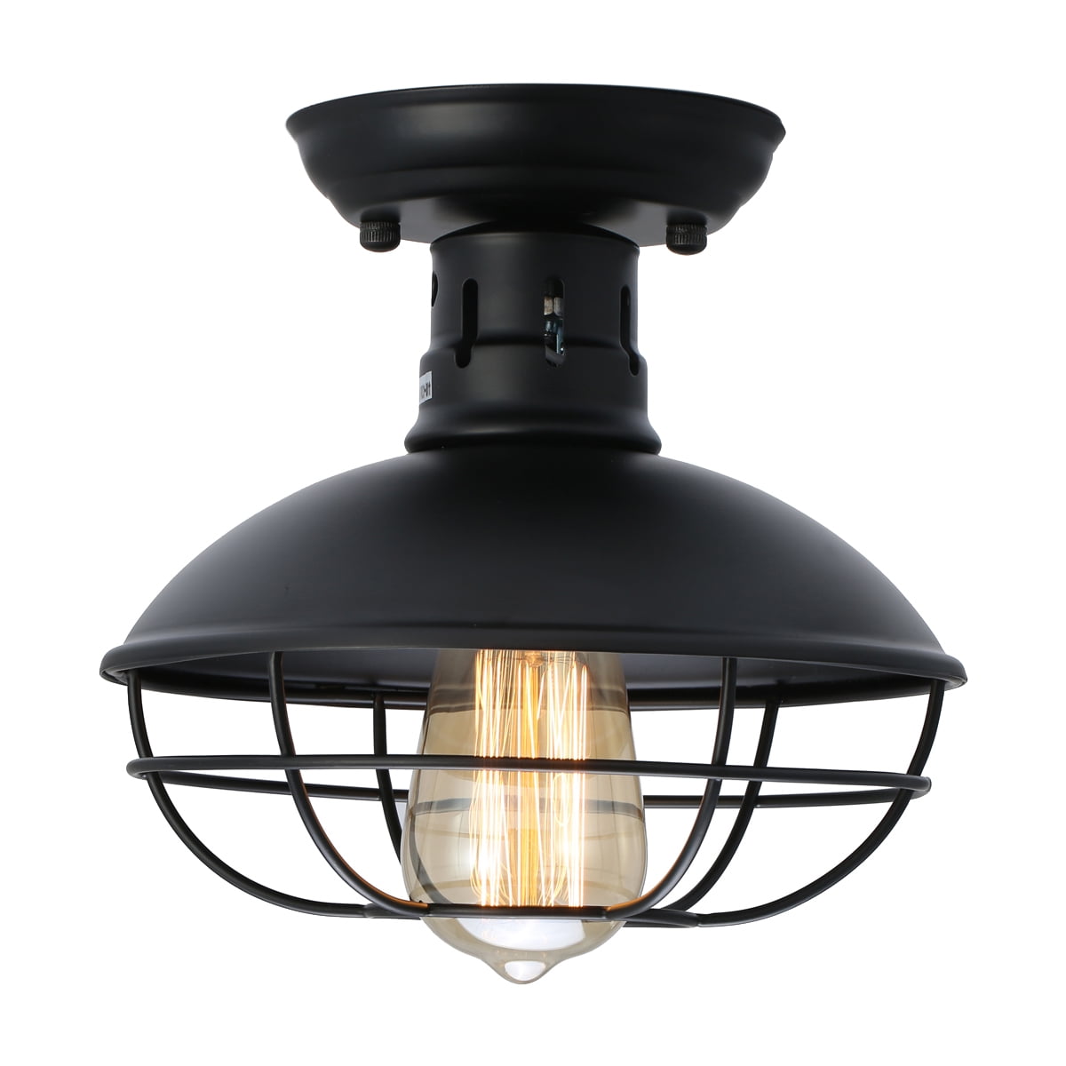 Kitchen Hallway, Living Room Dining Room Industrial Semi Flush Mount Ceiling Light E26 Vintage Metal Cage Ceiling Light Fixture 2Lights for Bedroom Kitchen Hallway, Living Room Dining Room Industrial Semi Flush Mount Ceiling Light E26 Vintage Metal Cage Ceiling Light Fixture 2Lights for Bedroom