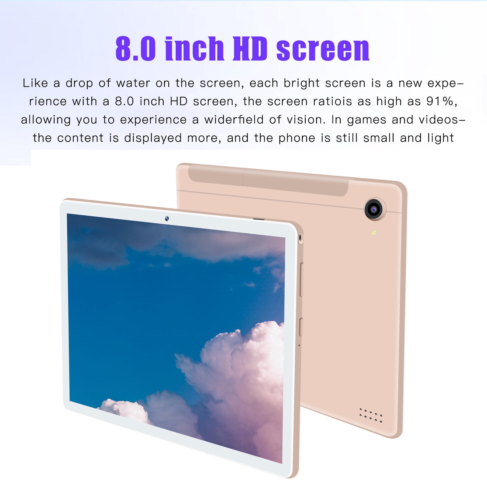 Android Tablet, 8-Core Processor, 2GB RAM, 16GB Storage (Expandable to 256GB), WiFi, Bluetooth, Voice Call, GPS, Dual SIM,Ideal for Learning, Gaming, and Communication
