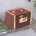 thumbnail image 4 of Wooden Money Storage Box Wooden Treasure Chest Lockable with Handle, 4 of 7