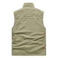 thumbnail image 3 of HOOMEUMY Mens Cargo Vest Stand Collar Jacket Pockets Design Casual Workout Sleeveless Clothes Fashion 2025 Trendy Classic Solid Coat Yellow XXXL, 3 of 8