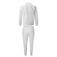 thumbnail image 4 of BXINGOHAI Mens 2 Piece Outfits Waffle Lapel Tracksuits Full Zip Long Sleeve Jacket and Drawstring Elastic Waist Pants 2024 Casual Daily Sets White,M, 4 of 4