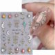 thumbnail image 4 of 2 PCS Sun Moon Nail Art Stickers Decals 5D Embossed Bohemian Nail Decals Metallic Gold Lace Lines Green Gem Luxury Nails Design Self Adhesive Stickers, 4 of 5