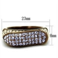 thumbnail image 2 of Womens Coffee Brown Ring Anillo Cafe Para Mujer Stainless Steel with Top Grade Crystal in Multi Color Cento, 2 of 5