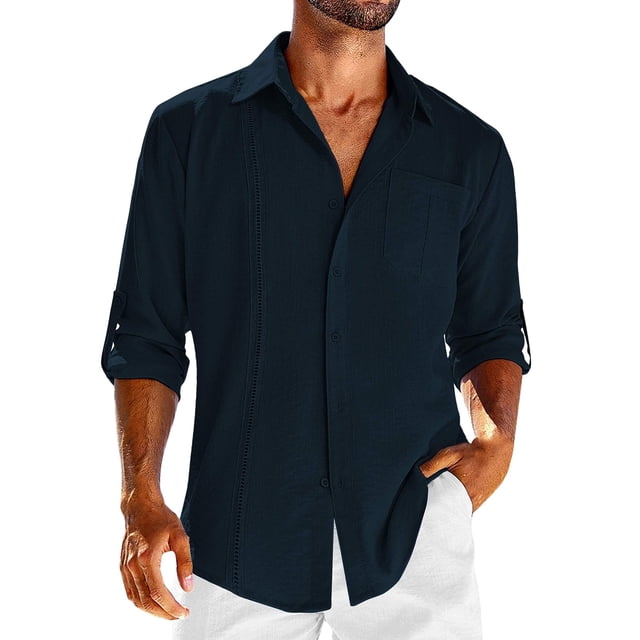 Chemises pour Hommes Classification des Produits Chemise à Manches Longues avec Poche et Boucle