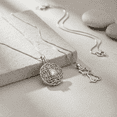 thumbnail image 3 of SilverCloseOut Sterling Silver CZ Round Filigree Charm Necklace, 3 of 6