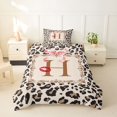 thumbnail image 2 of Catabedysis Pink Bows Letter Twin Duvet Cover,Fashion Leopard Print Art Twin Bedding For Girls,Black Reversible,2 Pieces,1 Duvet Cover and 1 Pillowcase, 2 of 6