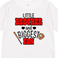 thumbnail image 4 of Inktastic Little Brother and Biggest Fan Baseball Glove and Bat Boys Long Sleeve Toddler T-Shirt, 4 of 5