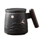 thumbnail image 3 of Taza de cerámica con forma de ciervo a la luz de la luna, arte hecho a mano y tapa con mango de madera, taza de café, taza divertida, taza de té con F Soledad taza de café, 3 of 7