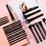 DUcare 27 Pc Makeup Brush Set - Wood, Black