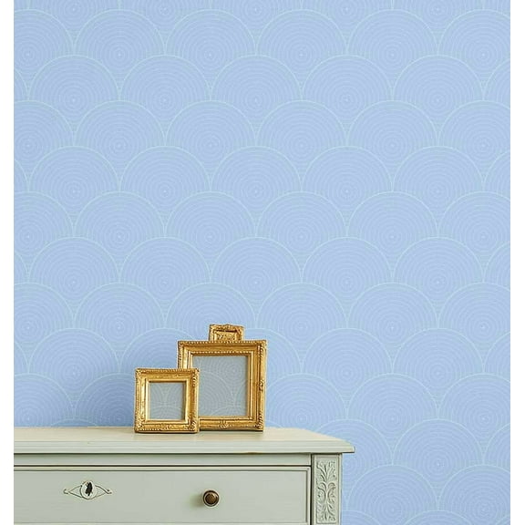 S4Sassy Peel & Stick Vinyl Wallpaper, Chic Wave Pattern Print Wallpaper Contact Paper Waterproof - Blue, 25"x120",Removable Wall Covering for Kids room wall decor, Baby Room, Playroom