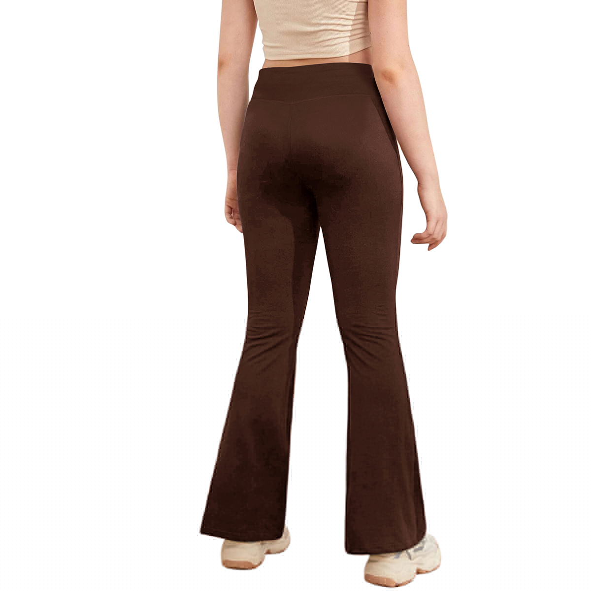 thumbnail image 3 of Langwyqu Girls Yoga Pants V Cross Waist Wide Leg Flare Pants High Waist Bootcut Pants, 3 of 5