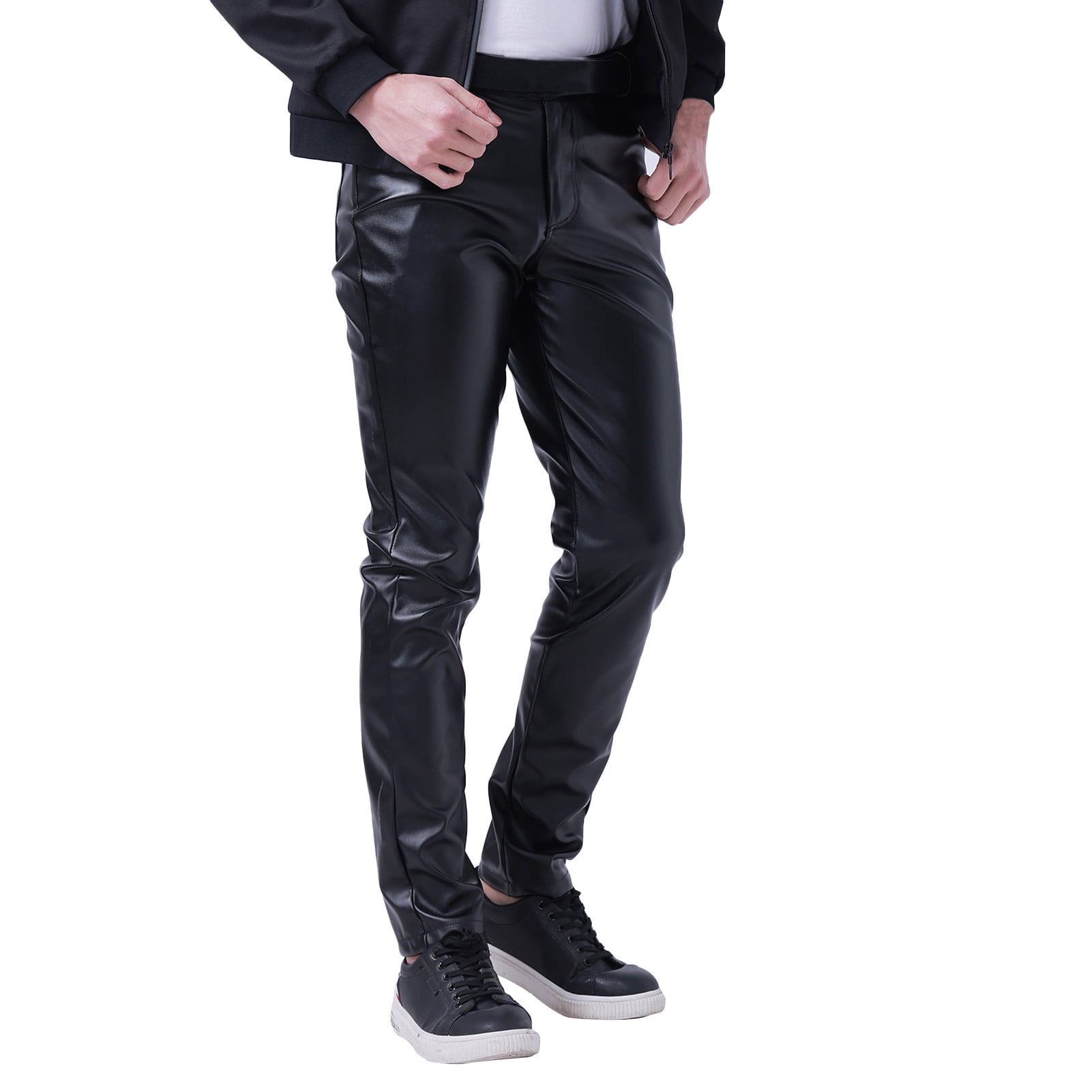 loose fit men leather pants