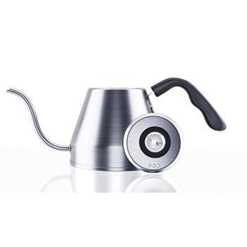 pour over gooseneck coffee kettle 1.2l - thermometer, stainless steel drip built in temperature