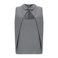 thumbnail image 5 of Womens Linen Tops Summer Pleated Crew Neck Tank Top Business Casual Office Sleeveless Blouses Vest( Gray, 2XL ), 5 of 7