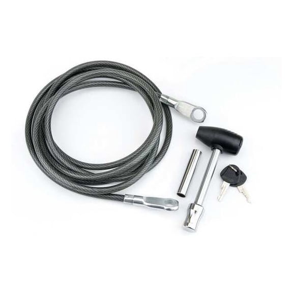Reese Receiver Lock and Cable,12 ft.,Steel,Bk 7031600