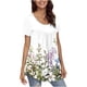 thumbnail image 5 of Fiudx Camisas para Mujer Blusa Holgada de Manga Corta con Cuello Redondo Informal Estampada a La Moda para Mujer, 5 of 6
