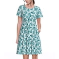thumbnail image 1 of Disketp Teal turquoise shell para Vestido de Manga Corta para Mujeres, Vestidos de Verano para Mujeres, Casual y Holgado para la Playa, 1 of 6