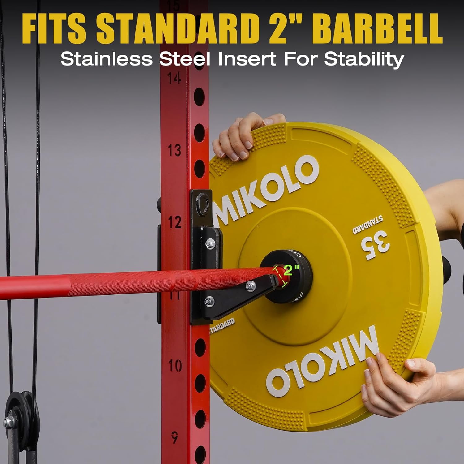 Mikolo Bumper Plates, 2-Inch Olympic Weight Plates for Weight Lifting and Strength Training, 230 lbs Sets