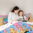 thumbnail image 4 of Erosebridal Rugby Football Sport Queen Comforter Set for Kids Boys Girls, Ice Cream Drip Waffle Bedding Comforter Set, Colorful Polka Dots Reversible, 1 Comforter and 2 Pillowcases, 4 of 6