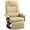Beige, variant on Demi Bonn 39" Faux Leather Swivel Recliner with Footrest, Armrest and Wooden Base for Living Room, Comfort High-Backed Sofa Chair, Orange