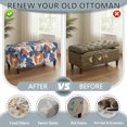 thumbnail image 6 of FOR U DESIGNS Hawaii Monstera Leaf Print Ottoman Cover Stretch Flip-Top Storage Bench Slipcover, Washable Footstool Protector with Elastic Bottom, Anti-Slip Soft Furniture Slipcover for Pets Kids, 6 of 7