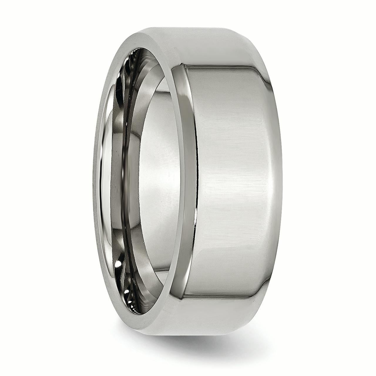 Stainless Steel Beveled Edge 8mm Polished Band