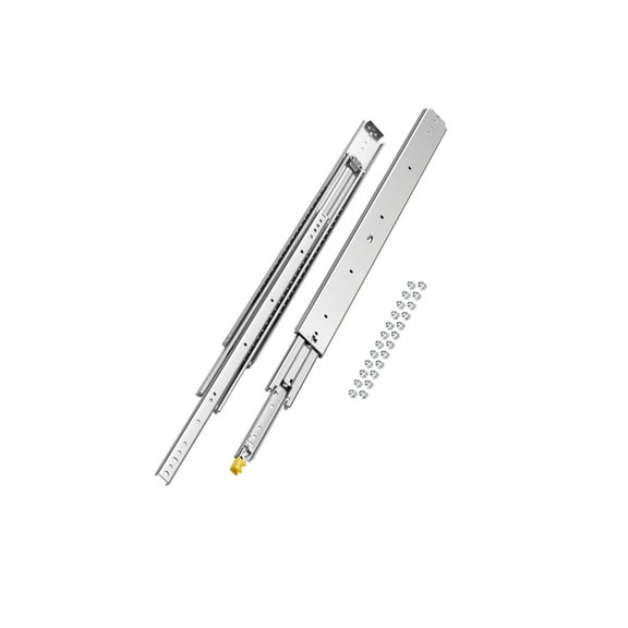 VEVOR Set of Two Drawer Rails, Sizes Ranging from 16 to 60 inches, Capable of Supporting 500 lbs, Equipped with Locking Mechanism and Ball Bearing Side Mount
