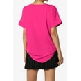 thumbnail image 2 of Women's Lightweight Woven Dolman Short Sleeve Boat Neck Relaxed Blouse Basic Top, 2 of 7