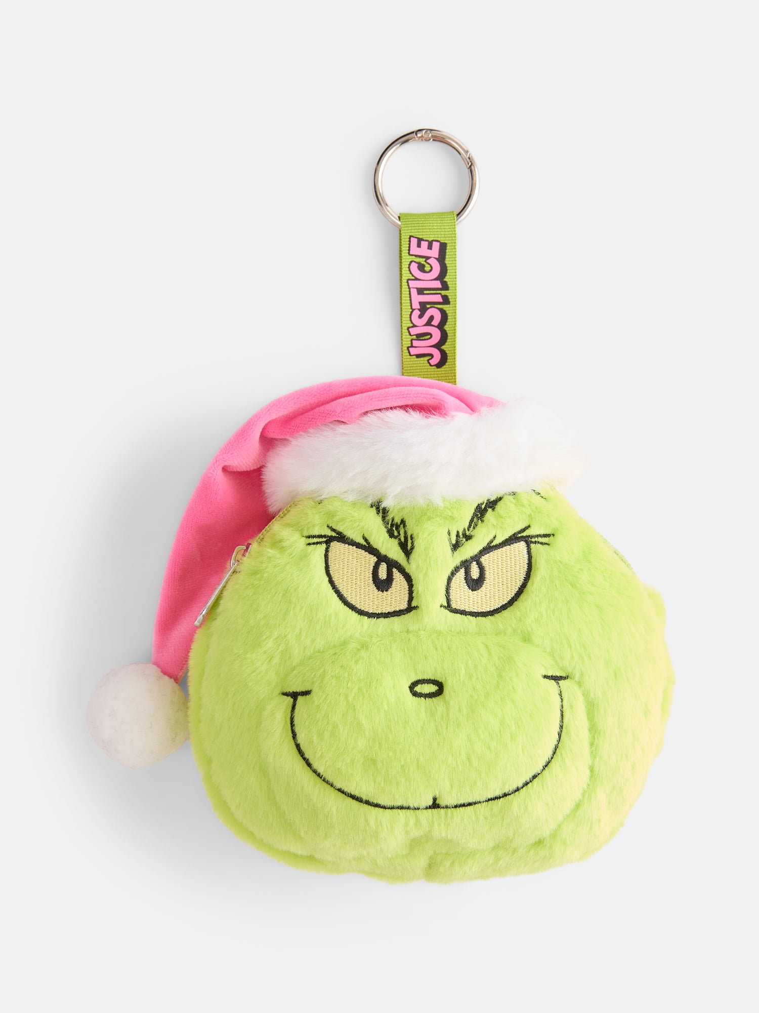 Justice Girls Grinch Sparkle Duffle with Plush Bag Charm, Black
