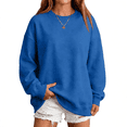 thumbnail image 5 of Fall Sweatshirts for Women Casual Crewneck Long Sleeve Cute tops Oversized Pullover Solid Color Loose Fashion Sweatshirts, 5 of 6