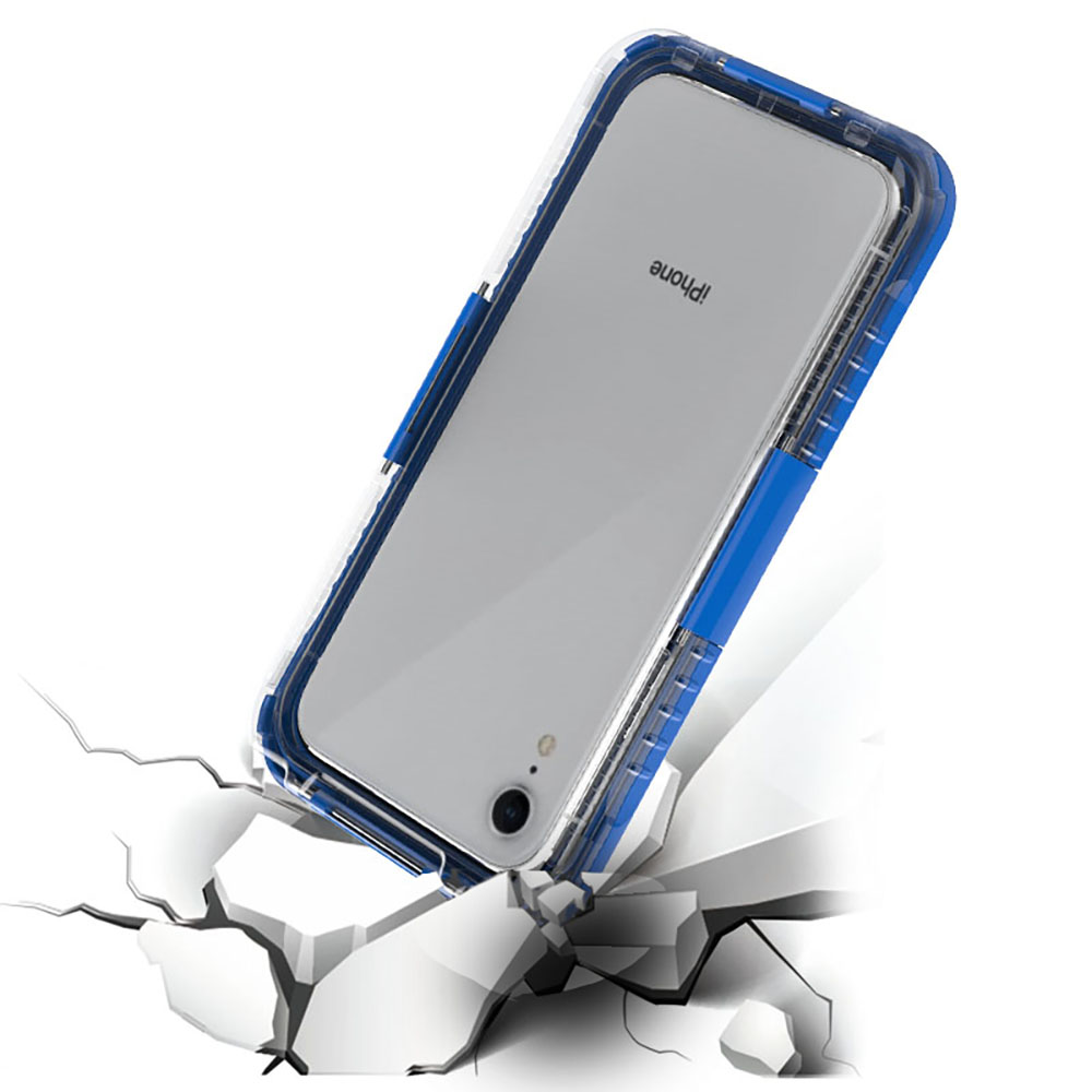 Premium Waterproof Sealed Hard Case for Apple iPhone XR with Plastic Screen Cover For Swimming, Camping, Outdoor Use (Blue)