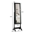 thumbnail image 2 of Costway Lockable Mirrored Jewelry Cabinet Armoire Storage Organizer Box w/ Drawers Black, 2 of 9