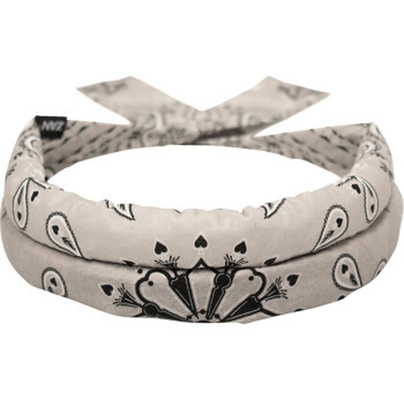 Zan Headgear Cotton Cooldanna Head Wrap Gray Paisley